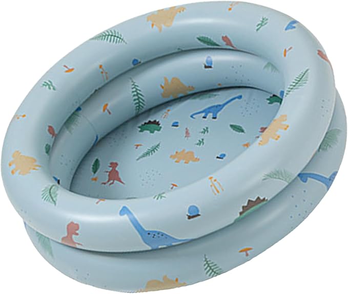 Inflatable Baby Retro Swimming Pool Family Cute Style Thickened Water Pool for Kids Indoor Outdoor Play (Blue)