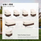 Outdoor Patio Coffee Table Cover, 600D Waterproof Heavy Duty Outdoor Table Cover, Patio Furniture Covers 48 x 28 x 16 inches Beige and Brown