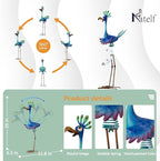 Natelf Large Peacock Statue Outdoor Metal Bird Decor Standing Metal Peacock, Garden Outdoor Sculpture for Yard Patio, Porch, Home for Women, Mom, Grandma