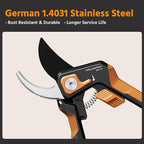 PrunePro Pruning Shears for Gardening Professional Bypass Hand Pruner Stainless Steel Sharp Blade Garden Scissors Plant Flower Garden Clipper Orange 2 Pack