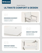 Patio Table and Chairs Set with Umbrella Hole, HDPE Patio Dining Set for 4, Outdoor Dining Set for Lawn, Patio, Porch, Deck, Poolside, Yard (White, 5-Piece)