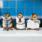 OrnamentallyYou Spring & Summer-Themed Garden Statues – Adorable Outdoor Decor for Lawn, Patio & Porch (Whimsical Chipmunk Trio Set of Three Figurines, 5" Cute Desk Decor and Garden Statues)