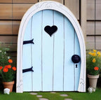 Whimsical Miniature Fairy Door - Handcrafted 3D Mini Woodland Portal Tree Accessory for DIY Garden Landscapes, Terrarium Decor & Collector's Fantasy Displays（Blue Streak ）