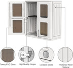 KINYING Outdoor Storage Cabinet Waterproof,Resin Garage and Laundry Room Wall Mounted Cabinets,Outdoor Storage Box with Doors and Shelves,White
