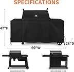 SUPJOYES Grill Cover for Traeger Grills BAC776 Woodridge Pro and Woodridge Elite, Heavy Duty Waterproof Full-Length All Weather Grill Accessory