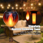 Hot Air Balloon Solar Lantern - Simulated Flickering & Dancing Flame Glass Lantern , Outdoor Hanging Yard Light Waterproof IP65 for Garden Patio Lawn Porch Decor Gift