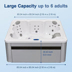 OCEAN FUTURE Hot Tub with Cover, 6 Person Indoor Outdoor Hot Tub Spa, Outdoor Spa 240V, 35 Jets, LED Lighting, Headrests, Outdoor Spa 85" x 85"