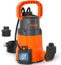 Cleartide Submersible Sump Pump with Smart Water Sensor, 1/3 HP 2790GPH High-Capacity Utility Pump, Auto and Manual Mode Handles 3/8" Solids, for Pool, Basement, Garden Drainage