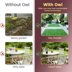 Fake Owl Decoys to Scare Birds Away, Waterproof 360° Rotating Head Hawks & Squirrel Deterrent, Patio Decoration Pest Control, Garden Owl Decoy for Outdoor Yard Patio Pools