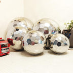 304 Stainless Steel Gazing Ball Sculptures Diamond Decoration Mirror Hollow Metal Ball Ornament Statues Gazing Globe for Home Garden (8 inch)