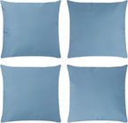 Covers & All Premium Square Throw Pillow Inserts with Covers Set of 4, 18 x 18 Inches Sky Blue, Decorative Cushions for Couch Sofa Home Decor Office Travel UV Resistant Waterproof Soft Cushions