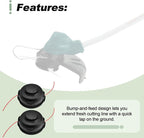 2 PCS Bump Feed Trimmer Head M8x1.25LH Compatible with Makita XRU11Z XRU12 XRU04Z 18V X2 LXT (36V) Lawn Mower Replace 198386-5