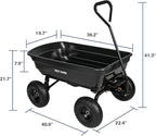 BILT HARD 600 lbs Poly Garden Dump Cart with 180° Rotating Handle, 4 Cu.Ft. Capacity Heavy Duty Wheelbarrow Garden Carts for Yard, Outdoor