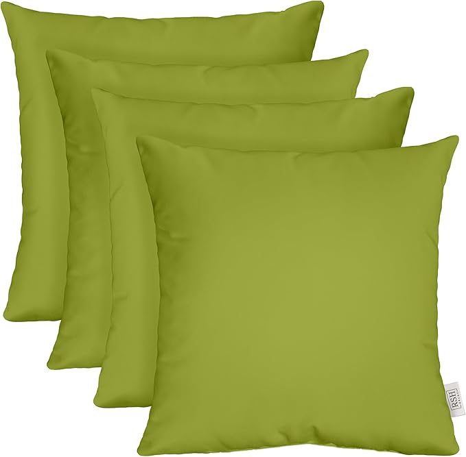 RSH DECOR: Sunbrella Square Throw Pillows Set of 4 | 20" x 20" | Water and Fade-Resistant Performance Fabric | Outdoor Pillow Covers with Down-Alternative Inserts | Canvas Macaw