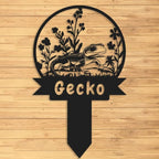 Custom Gecko Metal Memorial Plque,Personalized Gecko Remembrance Stake,Gecko Loss,Grave Markers,Outdoor Garden Decor,Yard Sign gecko 12inch