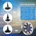 Solar Lights Outdoor 12 Pack, Solar Garden Outdoor Waterproof Pathway Lights Bright In-Ground Light Outdoor Lighting Decor for Lawn, Patio, Yard, Driveway, Step and Walkway White Light