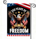 America 250 Years Garden Flag,250th Anniversary USA Double-Sided Cotton Linen Flags with Eagle Design,1776-2026 No Kings of Freedom(C_2.33 x 3.33 ft)