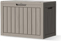 Outdoor Storage Box, Deck Box Waterproof 45 Gallon, Resin Outside Storage, Storage Bin for Package Delivery, Patio Furniture Cushion, Pool Accessories, Weatherproof and UV Resistant, Grey