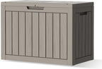 Outdoor Storage Box, Deck Box Waterproof 45 Gallon, Resin Outside Storage, Storage Bin for Package Delivery, Patio Furniture Cushion, Pool Accessories, Weatherproof and UV Resistant, Grey