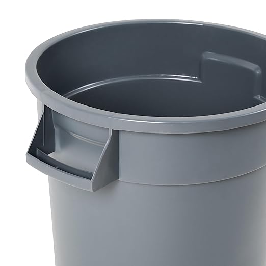PRO&Family 20 Gallon Trash Can with Lid Round Ingredient Storage Containers Recycling Bin Kitchen Garbage Can Office Garbage Can Trash Barrel Plastic Barrel Yard Waste Bin Outdoor Trashcan (4, Gray)