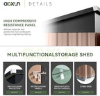 Aoxun 61x32In Outdoor Storage Cabinet Metal Garden Shed, Indoor& Outdoor Waterproof Vertical Storage Shed for Patio Garden, Garage, Porch (Brown, 80 Cu.Ft)