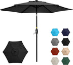 SUNVIVI OUTDOOR Outdoor Patio Umbrella, Patio Umbrella, Market Umbrella, Large Outdoor Umbrella, Metal Pole Umbrella with Push Button Tilt and Crank, Polyester Canopy