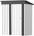 GUNJI 5 x 3 FT Shed Outdoor Storage Shed Metal Garden Shed with Lockable Door Outside Waterproof Tool Shed for Backyard, Patio, Lawn (White)