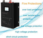 WZRELB 3000W 48V Pure Sine Wave Inverter 48VDC Input to 120VAC 240V AC Split Phase Output, 4 ac Outlets,AC Hardwire Terminal,LCD Display for Home,RV,Truck