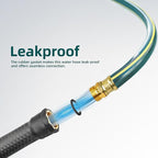 Solution4Patio Long Leader Green Garden Hose 3/4 in. x 100 ft. -Kink Free, Leakproof, Brass/Aluminum Male/Female Fittings -Heavy Duty Durable Flexible Lightweight Water Pipe for Household & Commercial