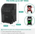 SunPatio 2 Burner Gas Grill Cover 32 inch, Heavy Duty Waterproof Small BBQ Grilling Cover, Compatible for Weber Char-Broil Nexgrill and More Grills with Collapsed Side Tables, All Weather Protection
