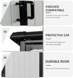 5x3ft Outdoor Storage Shed, Resin Cabinet with Lockable Doors – Weatherproof Storage for Bikes, Patio, Tools & More – Durable & Stylish (Black) (1 Doors)