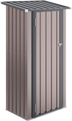 Aoxun 30x21 in Outdoor Storage Cabinet Metal Garden Shed, Indoor& Outdoor Waterproof Vertical Storage Shed for Patio Garden, Garage, Porch (Brown, 22 Cu.Ft)