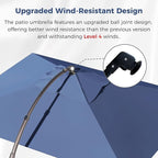 Grand patio 9x12 FT Outdoor Cantilever Umbrella with Base & Cover Large Aluminum Rectangle Offset Umbrellas for Pool Deck (Navy Blue, 9x12 FT)