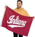 Indiana Hoosiers College Sports Printed Flag - NCAA Licensed - Nylon - School Banner (White, Red) (2' x 3')