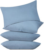 Covers & All Premium Square Throw Pillow Inserts with Covers Set of 4, 12 x 20 Inches Sky Blue, Decorative Cushions for Couch Sofa Home Decor Office Travel UV Resistant Waterproof Soft Cushions