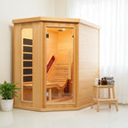 Infrared Sauna Room with Recliner, One Person Infrared Sauna Home, 220V，2300W, 4 Heating Tubes, 4 Carbon Crystal Heating Panel, Bluetooth Speakers, 7 Color Light, Oxygen Bar