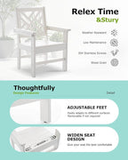 10 Piece HDPE Outdoor Dining Set for 8, Patio HDPE Furniture Set with 2 Table and Umbrella Hole, Outdoor Table and Chairs for Garden, Poolside, Backyard, Deck