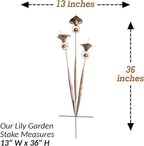 Happy Gardens Calla Lily Garden Stake with Bells | Bronze Outdoor Lillies Flower Decorations