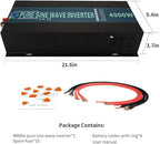 WZRELB 4000W 48V 120V Pure Sine Wave Power Inverter with 2 AC Outlets,Car Inverter