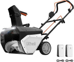 Litheli 2x20V Cordless Snow Blower, 20'' Brushless Electric Snow Thrower with Wheels, 180° Adjustable Chute, LED Lights, 2x4.0Ah Battery Included, Heavy Duty for Driveway Patio