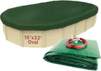 Buffalo Blizzard Ripstopper 16 ft x 32 ft Oval Winter Pool Cover | Green Heavy Duty Cover for Above Ground Swimming Pools | Easy to Install | Cold & UV Resistant | Shields from Seasonal Debris