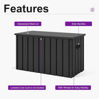 PURPLE LEAF Outdoor Deck Box 120 Gallon Waterproof Lockable Storage Box Container with Lid Deck Organization for Patio Cushions Side Table Pool Accessories Garden Tools, Gray