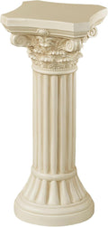 Touch of Class Corinthian Column Pedestal - Ivory Wash - Roman Style - Indoor/Outdoor Display - Small Size - 24 H, Top is 12 Inches Square, Weighs 11 lbs