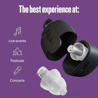 Alpine PartyPlug Pro Concert Ear Plugs, High Fidelity Professional Earplugs, 21dB Noise Reduction, Premium Hearing Protection for Music Festivals, Raves & Live Events, Incl. 3 Tip Sizes, Transparent