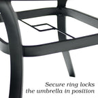 7-Piece Outdoor Dining Set, 48'' Round Table with 6 Stackable Chairs All Weather Furniture Set - Black
