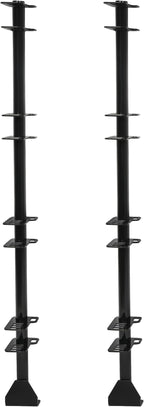 ECOTRIC 4 Place Trimmer Rack Holders for Landscape Truck Trailer Enclosed w/4 Locks Weed Eater Carrier Black Steel Pair
