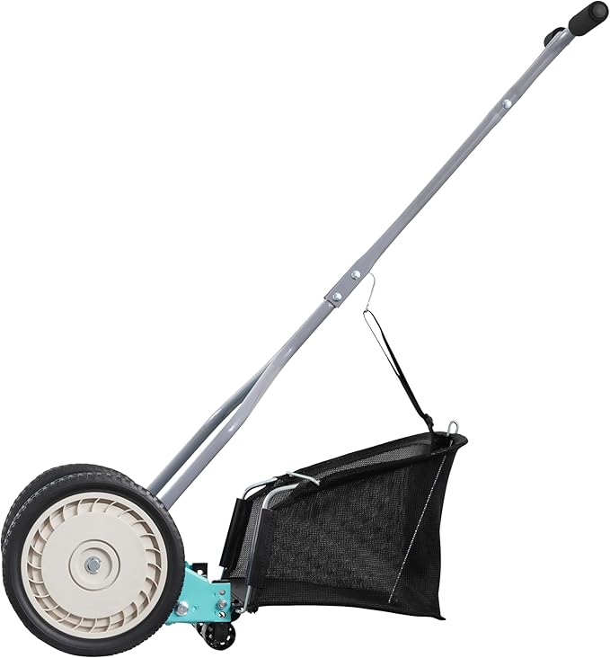 American Lawn Mower Company 1304-14GC 14-Inch 5-Blade Push Reel Lawn Mower with Grass Catcher, Mint