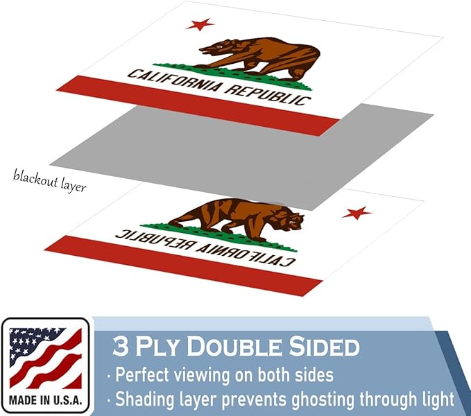 California Republic State Flag 3x5 FT Made in The USA-Heavy Duty Vibrant Colors Double Sided Cali CA Flag with 2 Brass Grommets for Home/Company/Indoor Outdoor Decoration