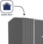 Absco Premier Storage Sheds, 10'x7' Metal Garage, DIY Backyard Shed, Utility Tool Storage, Weather & Wind Resistant Aluminum Panels & Steel Frame, Maintenance-Free, 12 Year Warranty, Woodland Gray