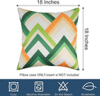 Pyonic Pack of 2 Decorative Outdoor Waterproof Pillow Covers 18x18 Square Garden Outside Polyester Throw Pillow Covers for Patio Tent Couch Funiture, Colorful Blue Yellow